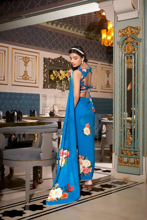 Firozi_Georgette_Printed_With_Pearl_Lace_Border_Saree_|_Ethnic_Saree_for_Women