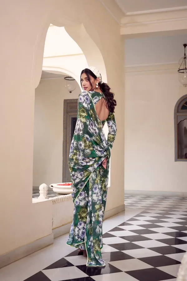 Green_Weightless_Marble_Floral_Printed_With_Pearl_Lace_Border_Saree_|_Ethnic_Saree_for_Women