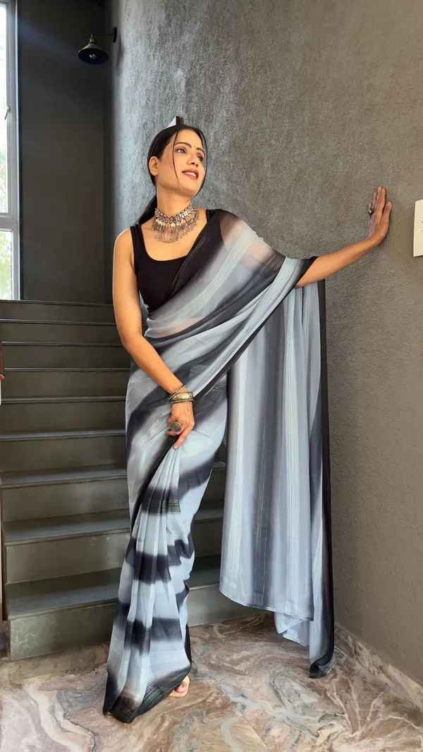 Grey_Soft_Georgette_3_Tone_Shade_Ready_To_Wear_Saree_|_Ethnic_Saree_for_Women