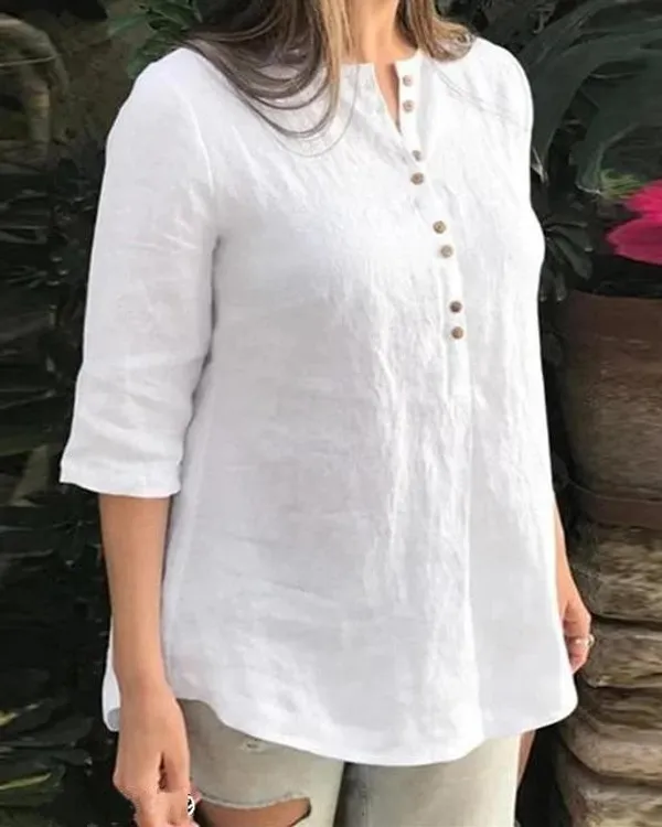 White__Cotton_Solid_Short_Kurta_|_For_Women