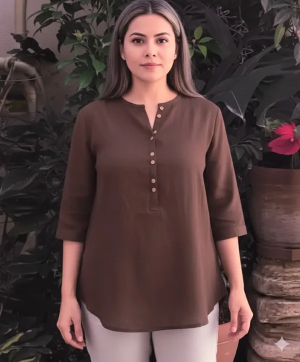 Brown_cotton_kurta_for_women_