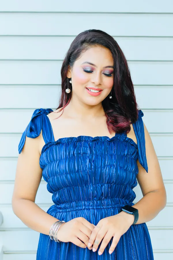 Blue_Georgette_Flared_Maxi_Dress_|_For_Women