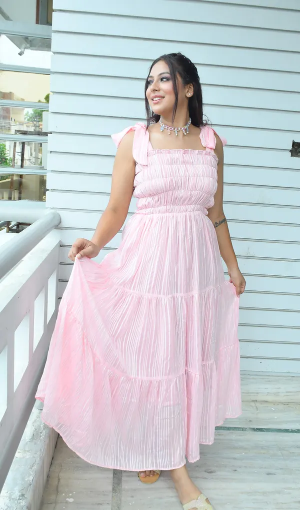 Pink_Georgette_Flared_Maxi_Dress_|_For_Women