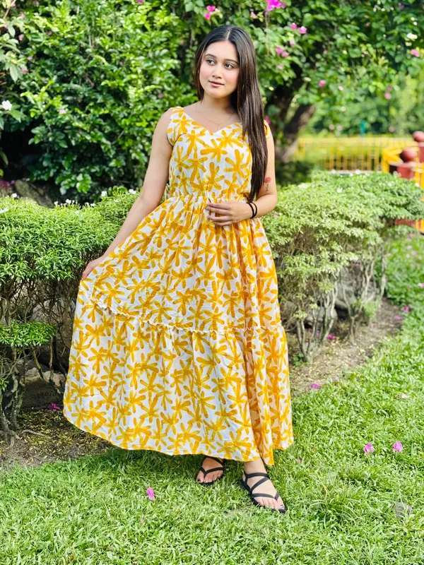 Yellow_Cotton_Printed_Flared_Maxi_Dress_|_For_Women