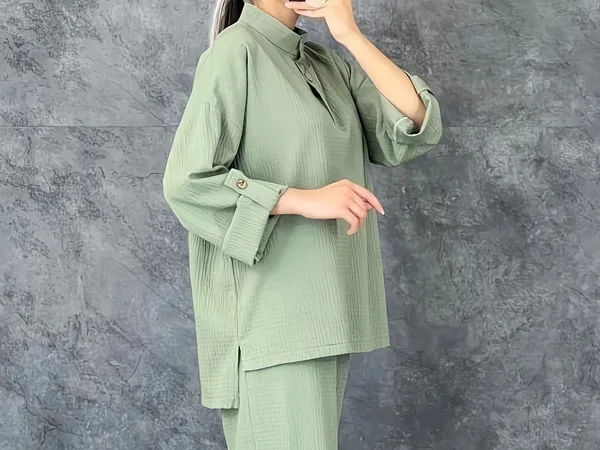 Sea_Green_Cotton_Solid_Co-Ord_Set_|_For_Women