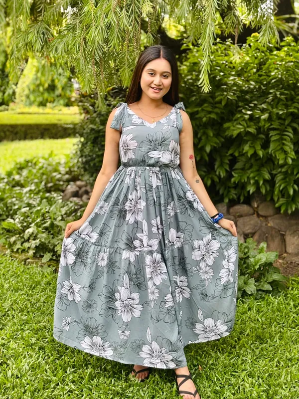 white christmas dresses Mustard Color Foil and Printed Rayon Cotton Dress