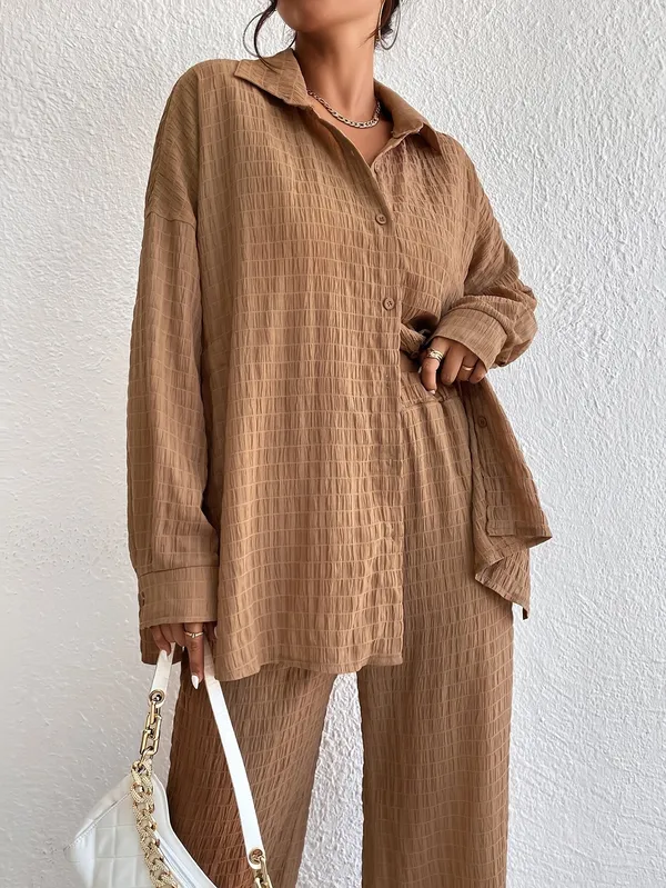 Brown_Cotton_Solid_Co-Ord_Set_|_For_Women