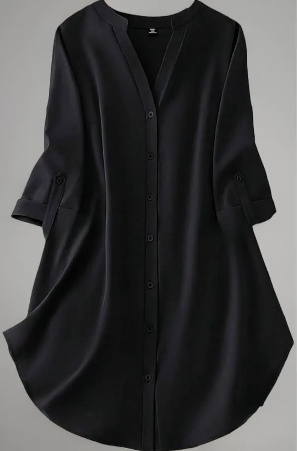 Black_crepe_Solid_Shirt_Dress_|_For_Women