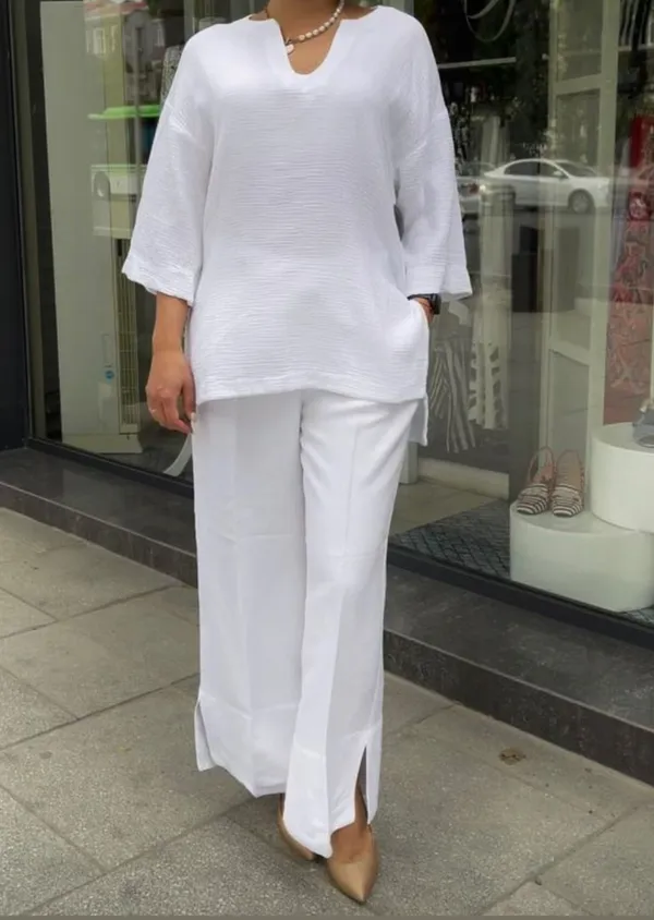White_Cotton_Solid_Co-Ord_Set_|_For_Women