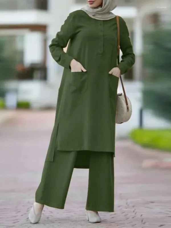 Green_Cotton_Solid_Co-Ord_Set_|_For_Women