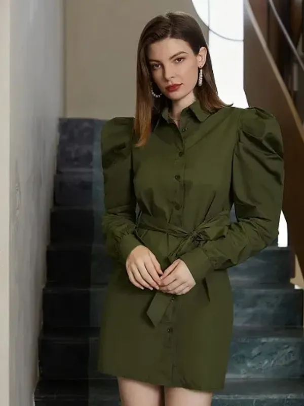 Mehdi_green_Midi_dress_for_women_