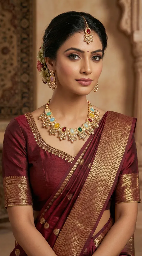 Rizvya_Royal_Multicolor_Oval_Stone_Pearl_Necklace_Set_with_Earrings_&_Maang_Tikka_Gold_Plated_Traditional_Jewellery
