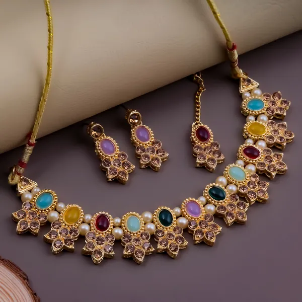 Rizvya_Royal_Multicolor_Oval_Stone_Pearl_Necklace_Set_with_Earrings_&_Maang_Tikka_Gold_Plated_Traditional_Jewellery