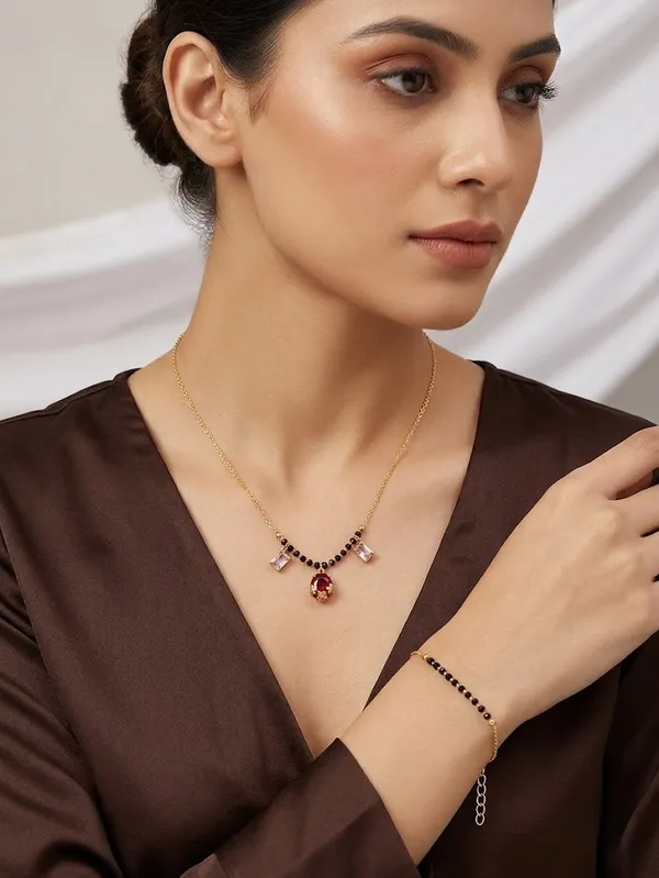 Rizvya's_Crimson_Regal_Mangalsutra_and_Bracelet_Set