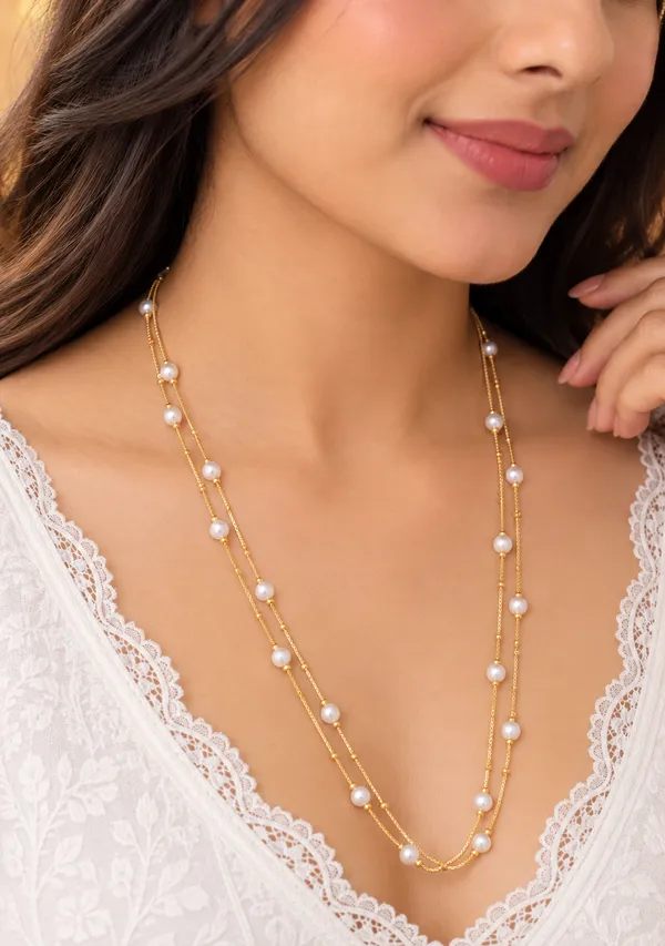 Elegant_Pearl_Double_Layer_Gold-Plated_Necklace