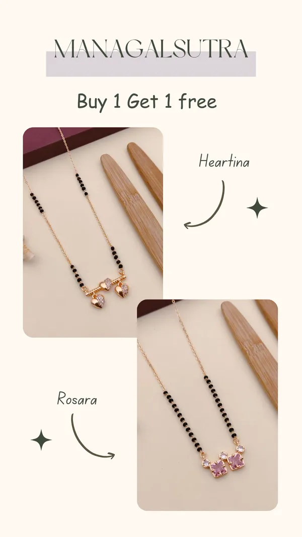 Heartina_&_Rosara_Combo_Mangalsutra_Set_?_Premium_Gold_Plated_Daily_Wear_Black_Beads_Chain_(Buy_1_Get_1_Free)