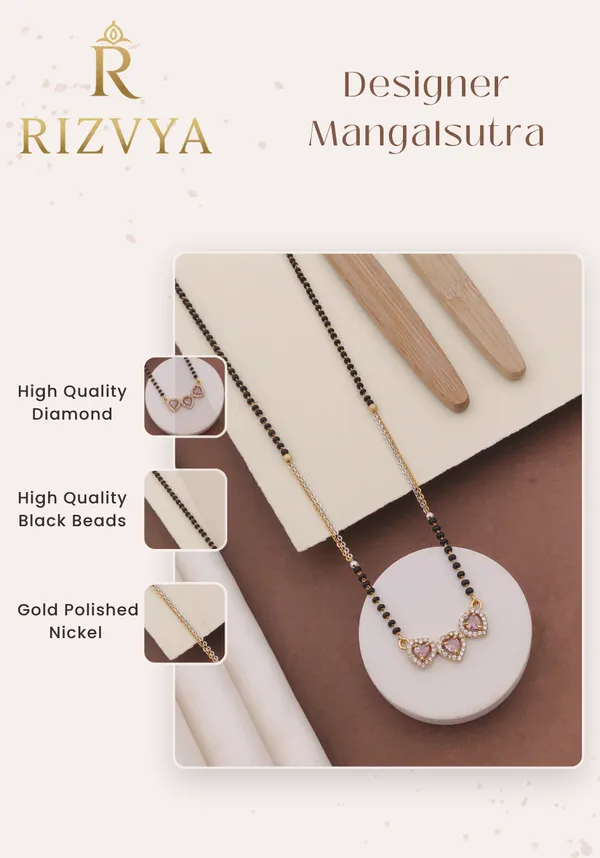 Rizvya_Triple_Heart_Pink_Stone_Mangalsutra