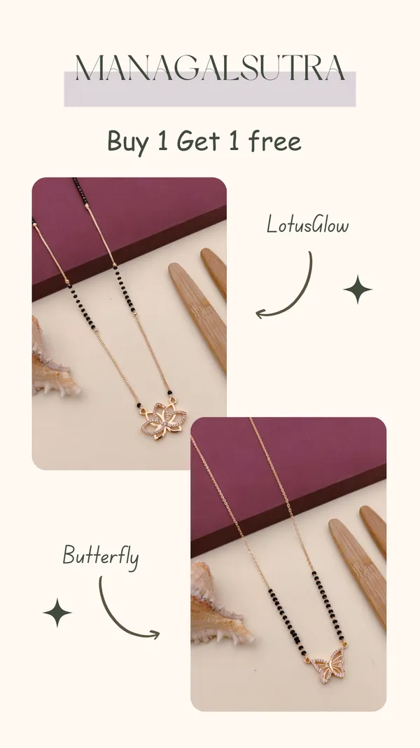 LotusGlow_&_Butterfly_Combo_Mangalsutra_Set_?_Premium_Gold_Plated_Daily_Wear_Black_Beads_Chain_(Buy_1_Get_1_Free)