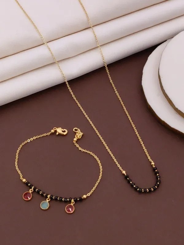 Rizvya_Minimalist_Gold-Plated_Mangalsutra_&_Charm_Bracelet_Combo_Set