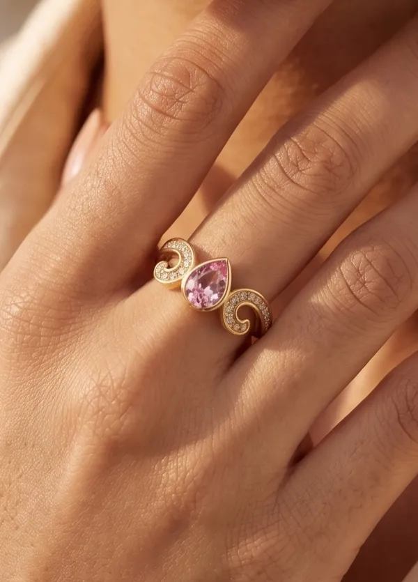 Rizvya_Pink_Teardrop_Swirl_Adjustable_Ring
