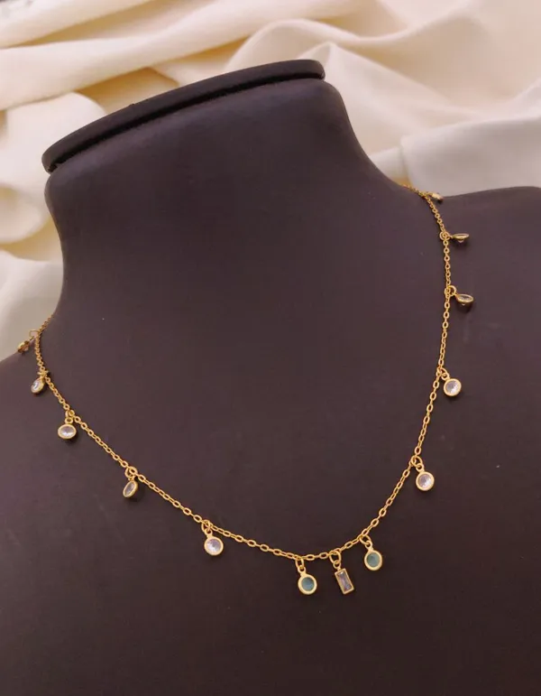 Rizvya_AquaGleam_Gold_Finish_Multi-Stone_Charm_Necklace