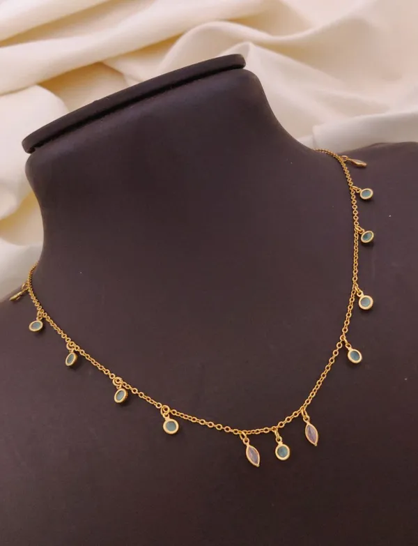 Rizvya_AquaPetal_Gold_Finish_Delicate_Charm_Necklace