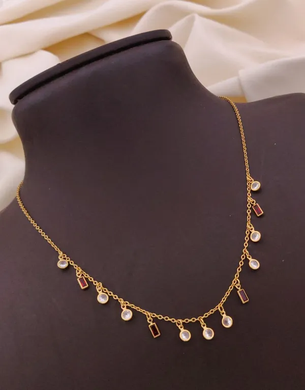 Rizvya_CrystalRuby_Gold_Finish_Charm_Necklace