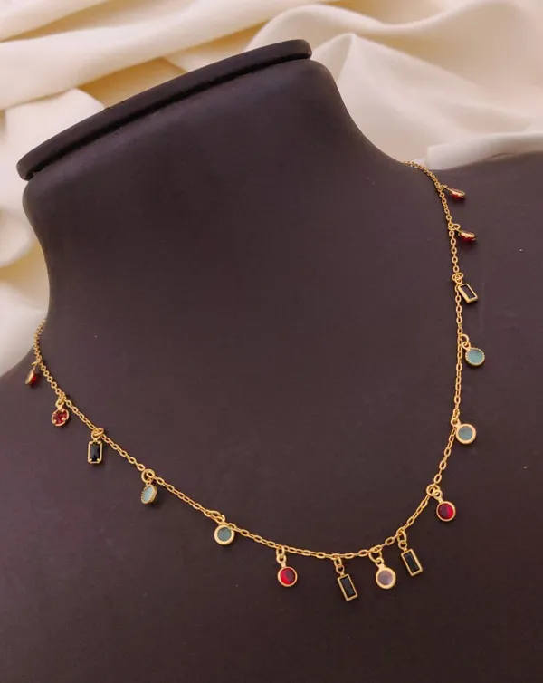 Rizvya_SpectrumCharm_Gold_Finish_Multi-Color_Necklace