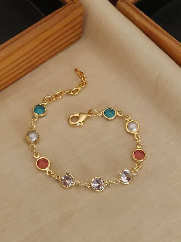 Rizvya_Regal_Charm_Bracelet_ÔøΩ_Multicolor_Pearl_&_Crystal