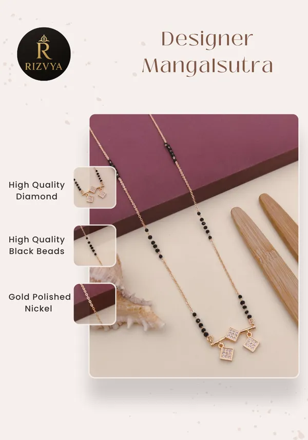 Rizvya_Triona_Triple_Square_Charm_Mangalsutra_|_Rosegold_Short_Daily_Wear_Designer_Mangalsutra