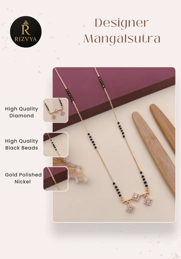 Rizvya_Trizora_Triple_Square_Stone_Mangalsutra_|_Rosegold_Short_Daily_Wear_Designer_Mangalsutra