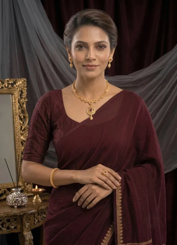 Gold_Plated_Traditional_Necklace_Set_with_Round_Designer_Pendant_&_Matching_Earrings_for_Women