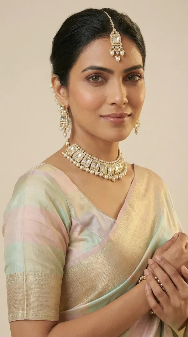 Rizvya_Pastel_Kundan_Mirror_Pearl_Necklace_Set_with_Earrings_&_Maang_Tikka_Gold_Plated_Traditional_Wedding_Jewellery