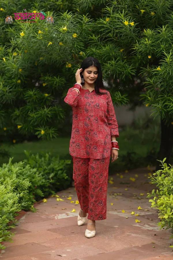 Red_Cotton_Printed_Jaipuri_Print_Co-Ord_Set_For_Women