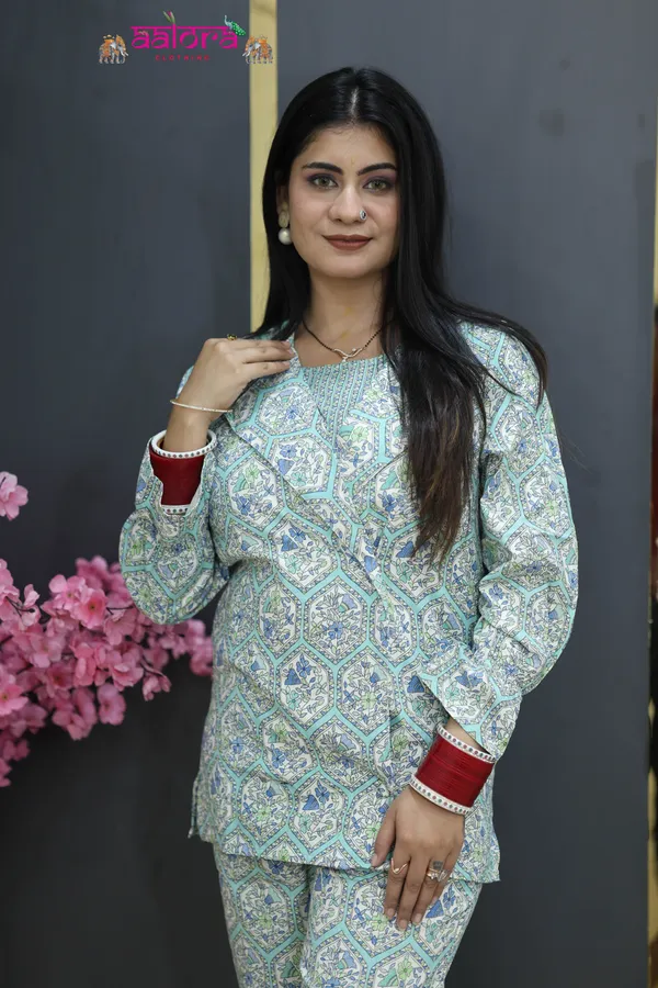 Multicolor_Cotton_3pc__Coat_Style__Co-Ord_Set_For_Women