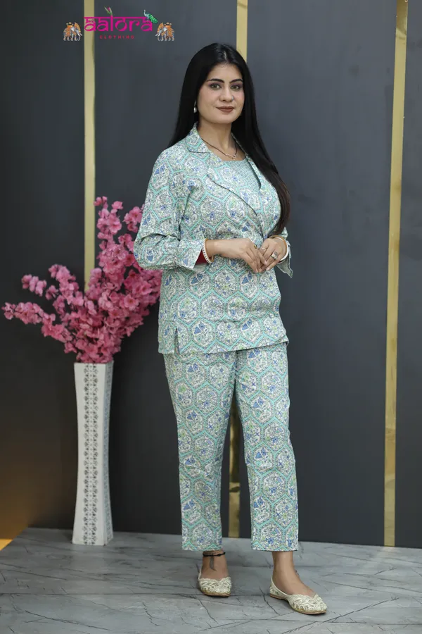 Multicolor_Cotton_3pc__Coat_Style__Co-Ord_Set_For_Women