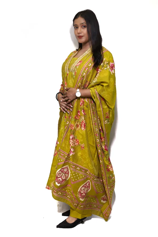 Lemon_Yellow_Muslin_Cotton_Digital_Print__3_Pcs_Anarkali__Set_For_Women