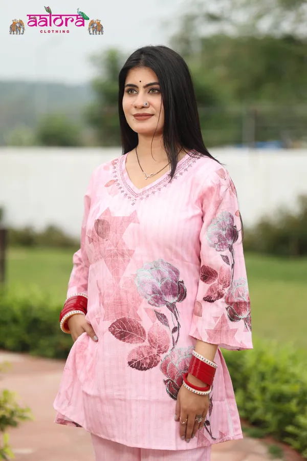 Baby_Pink_Khadi_Cotton_Digital_Print_Thread_Neck_Work_Co-Ord_Set_For_Women