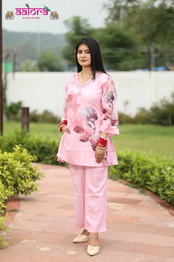 Baby_Pink_Khadi_Cotton_Digital_Print_Thread_Neck_Work_Co-Ord_Set_For_Women