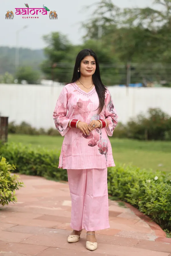 Baby_Pink_Khadi_Cotton_Digital_Print_Thread_Neck_Work_Co-Ord_Set_For_Women