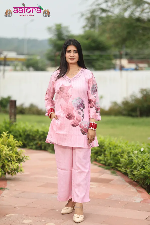 Baby_Pink_Khadi_Cotton_Digital_Print_Thread_Neck_Work_Co-Ord_Set_For_Women