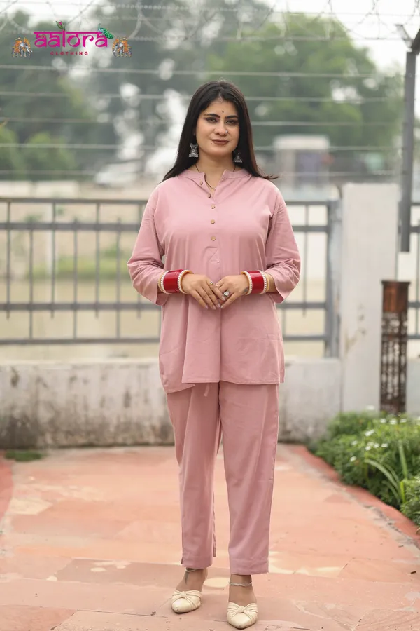 Baby_Pink_Khadi_Cotton_Standing_Collar__Co-Ord_Set_For_Women