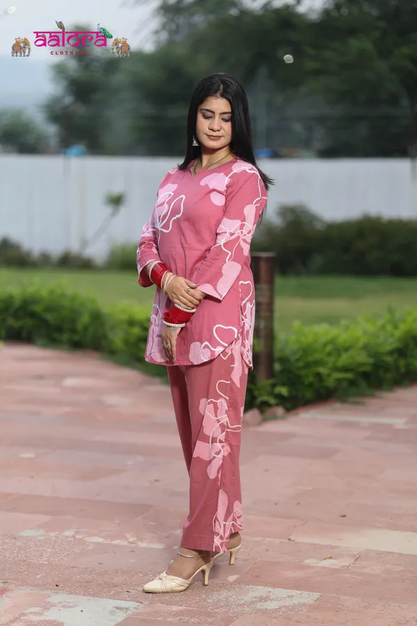 Gajri_Digital_Print_Cotton_Neckwork_Co-Ord_Set_For_Women