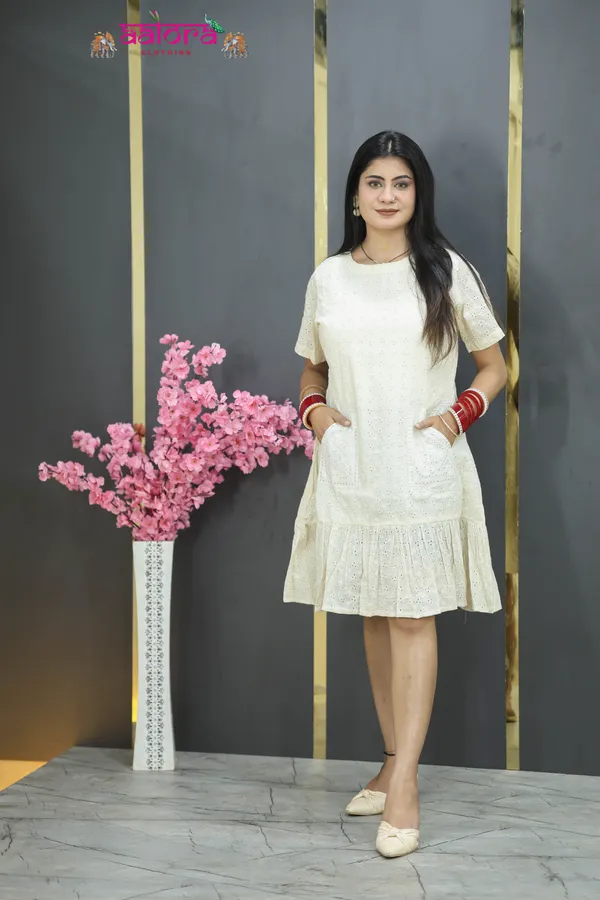Faun_Khadi_Cotton_Lucknowi_Work_Pocket_Work_Dress_For_Women