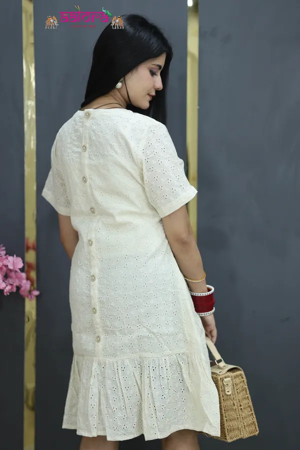 Faun_Khadi_Cotton_Lucknowi_Work_Pocket_Work_Dress_For_Women