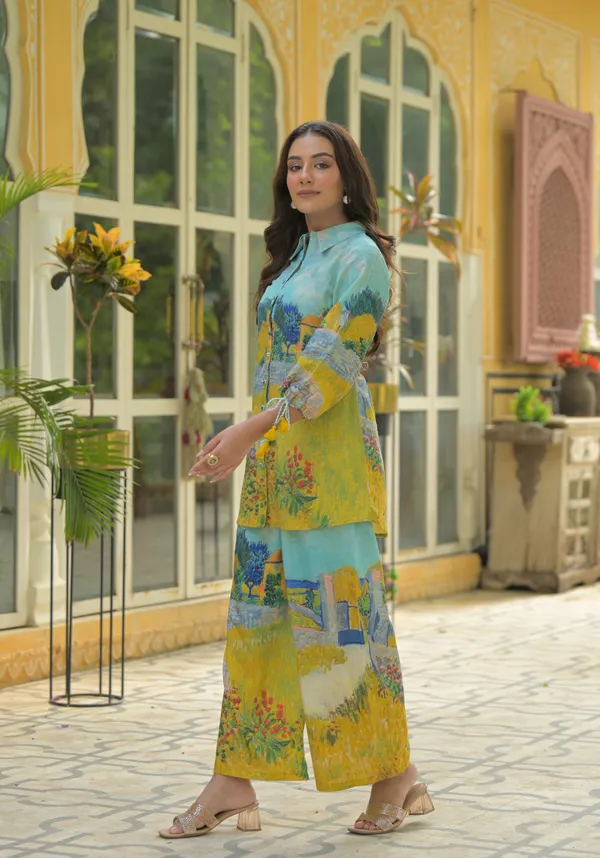 Multicolour_Shirt_Style_Coord_Set_with_Hand_Print_