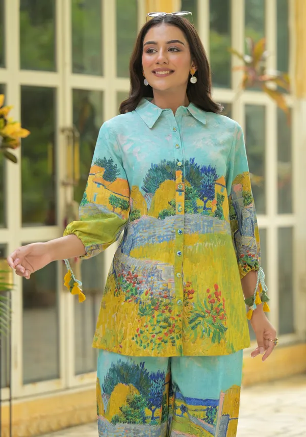 Multicolour_Shirt_Style_Coord_Set_with_Hand_Print_