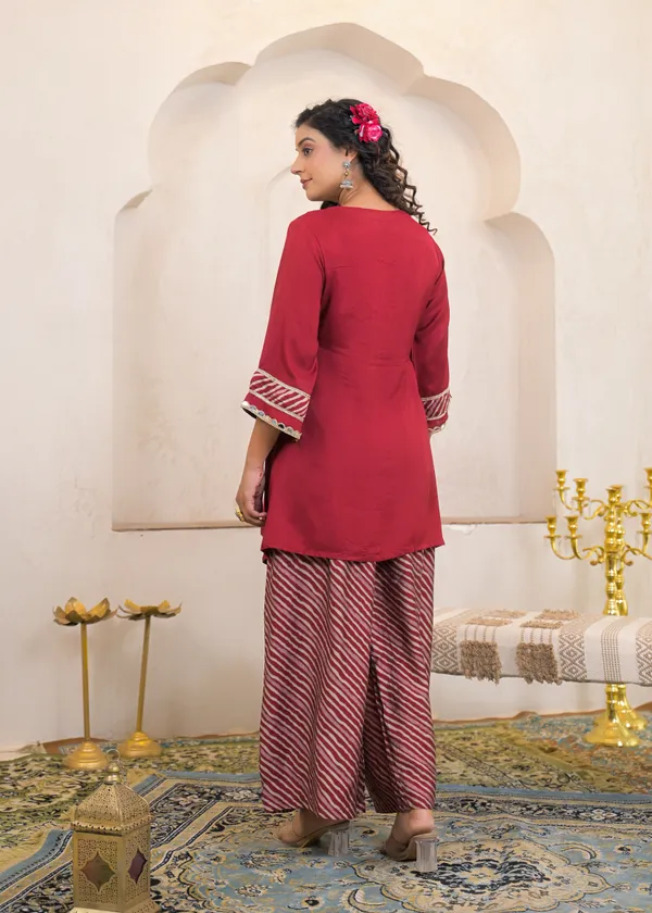 Muslin_Cotton_Mahroon_Suit_with_Mirror_Work_and_Printed_Dupatta