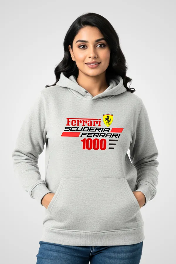 Melange_Fleece_Regular_Fit_Ferrari_Graphic_Printed_Hoodie_|_For_Women