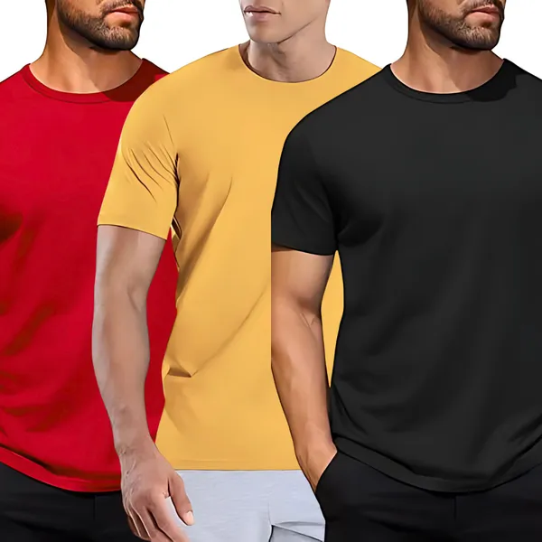 Pack_of_3_Multicolor_Cotton_Solid_Printed_Regular_T-Shirt_|_For_Men